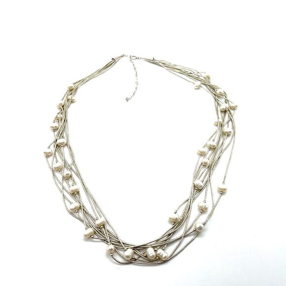 Multi strand Freshwater Pearls on Beaded strings - Picture 1 of 4